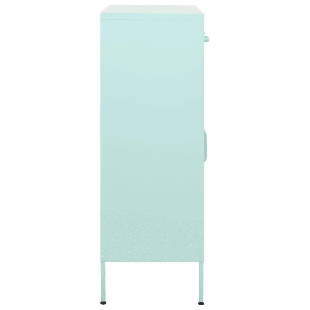 Mobile contenitore moderno con cassetti estraibili 80 x 35 x 101,5 cm acciaio color menta 02_0046849