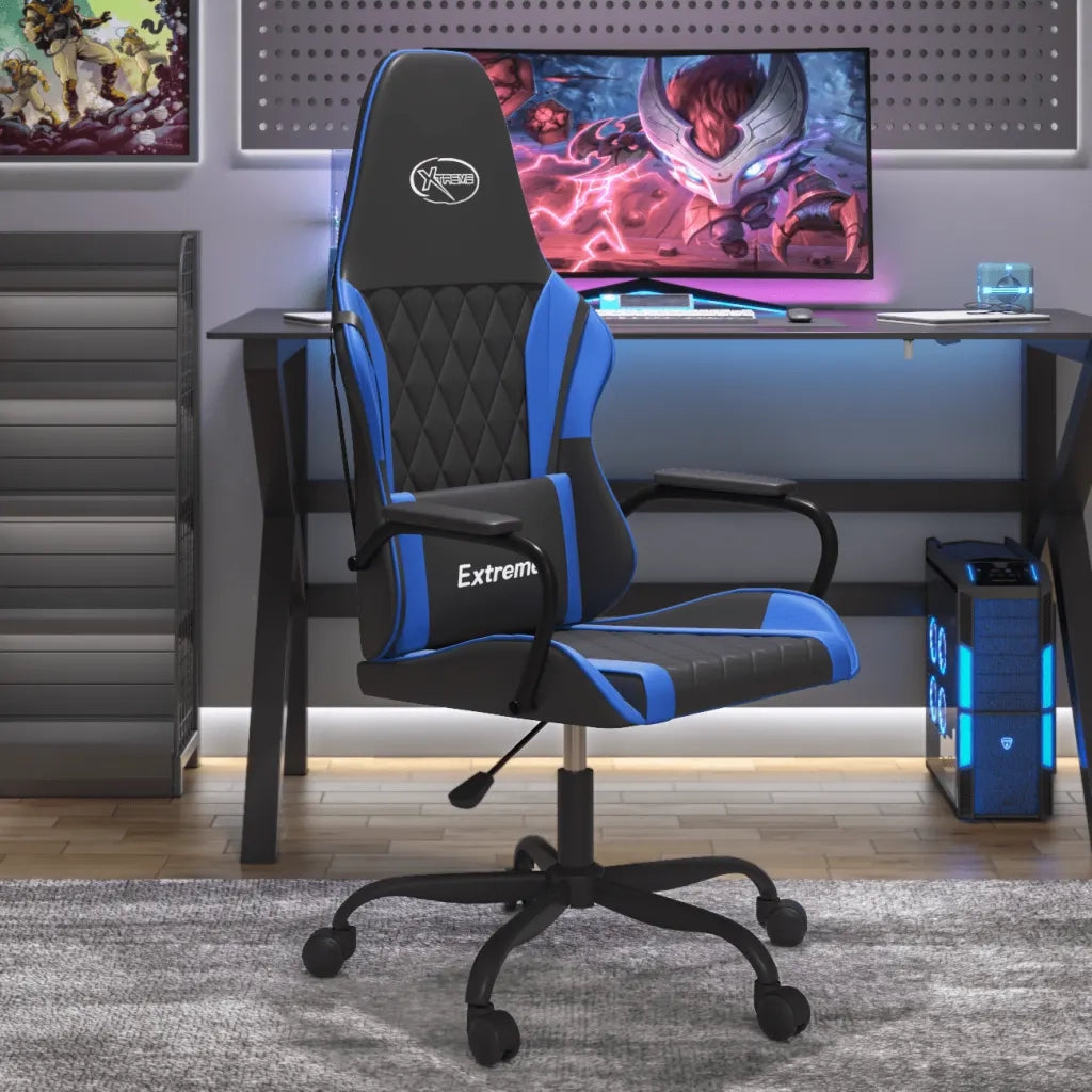 Sedia da Gaming Massaggiante Nero e Blu in Similpellecod mxl 85343