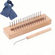 Weefgetouw in legno per DIY - 16,5 x 3,57 cm - Incluso ago - Haken non rimovibili - Leggero e duraturo