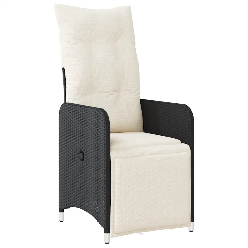 Set BistrÃ² da Giardino 5 pz con Cuscini in Polyrattan Nero