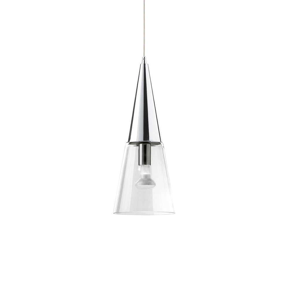 Sospensione Moderna Cono Metallo Cromo 1 Luce E14