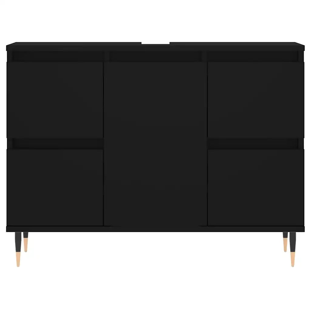 Mobile da Bagno | Armadio da bagno Nero 80x33x60 cm in Legno Multistrato