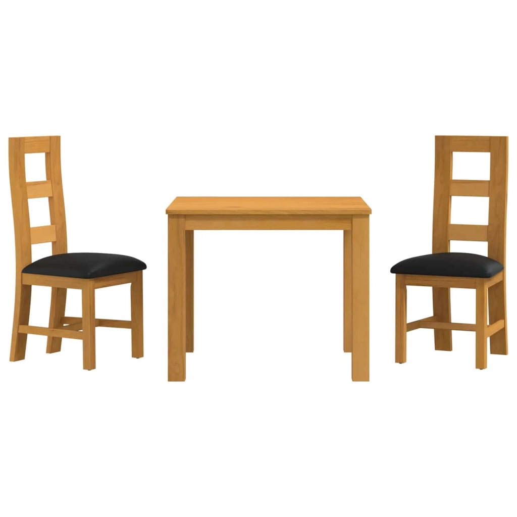 Set da pranzo 3 pz Nero Legno di Quercia Massello 3430325