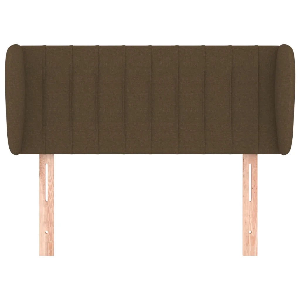 Testiera ad Orecchio-Testata con Orecchie Marrone Scuro 93x23x78/88 cm in Tessuto 237548