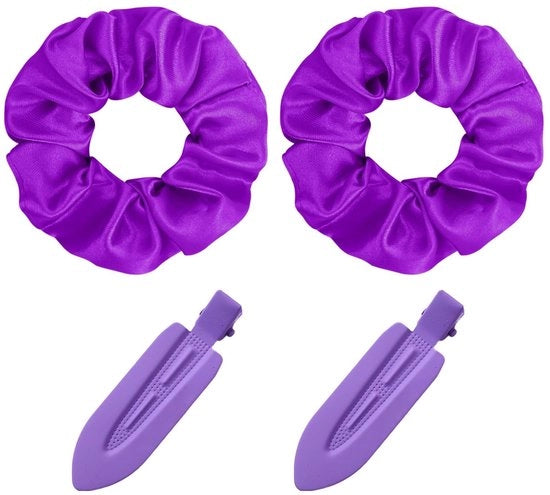 Accessori per capelli a scrocchio in seta - azzurri - 2 pezzi - 10 cm - Comfortevoli e soffici - Elastici per capelli
