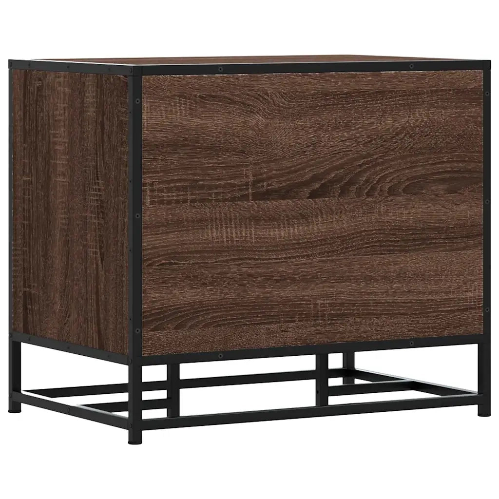 vidaXL Panca Portaoggetti Rovere Marrone Legno Multistrato e Metallo