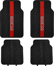 Set 4 tappetini per auto red line in PVC Sparco