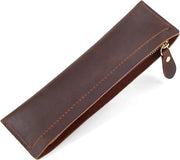Etui Rechthoekig Vintage con Chiusura a Cinturino - Materiale Ecco Pelle - Osservatorio per Pennarelli - Pennarelli - Disegno Koeien - Manufatto Artigianale.
