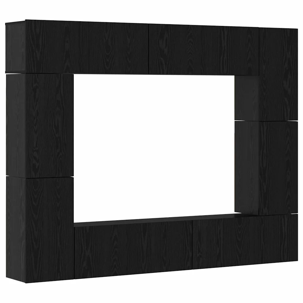 Set mobile TV 8 pcs Rovere Nero Legno multistrato 3393310