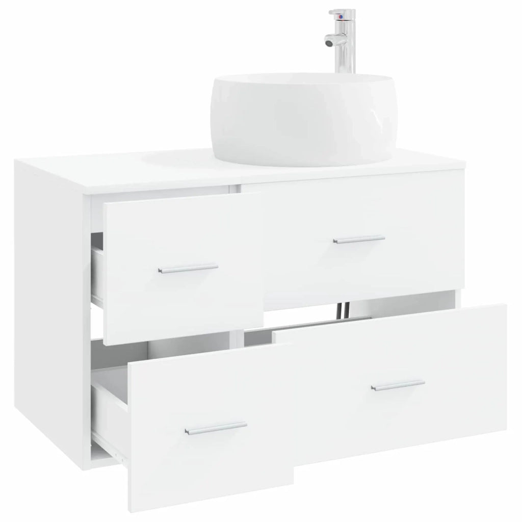 Set di mobili per il bagno 2 pz Bianco Legno ingegnerizzato 3404000