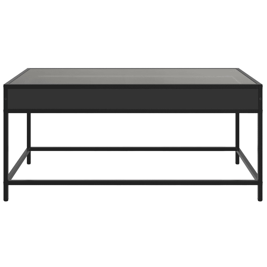 vidaXL Tavolino da Salotto con LED Infinity Nero 90x50x41 cm