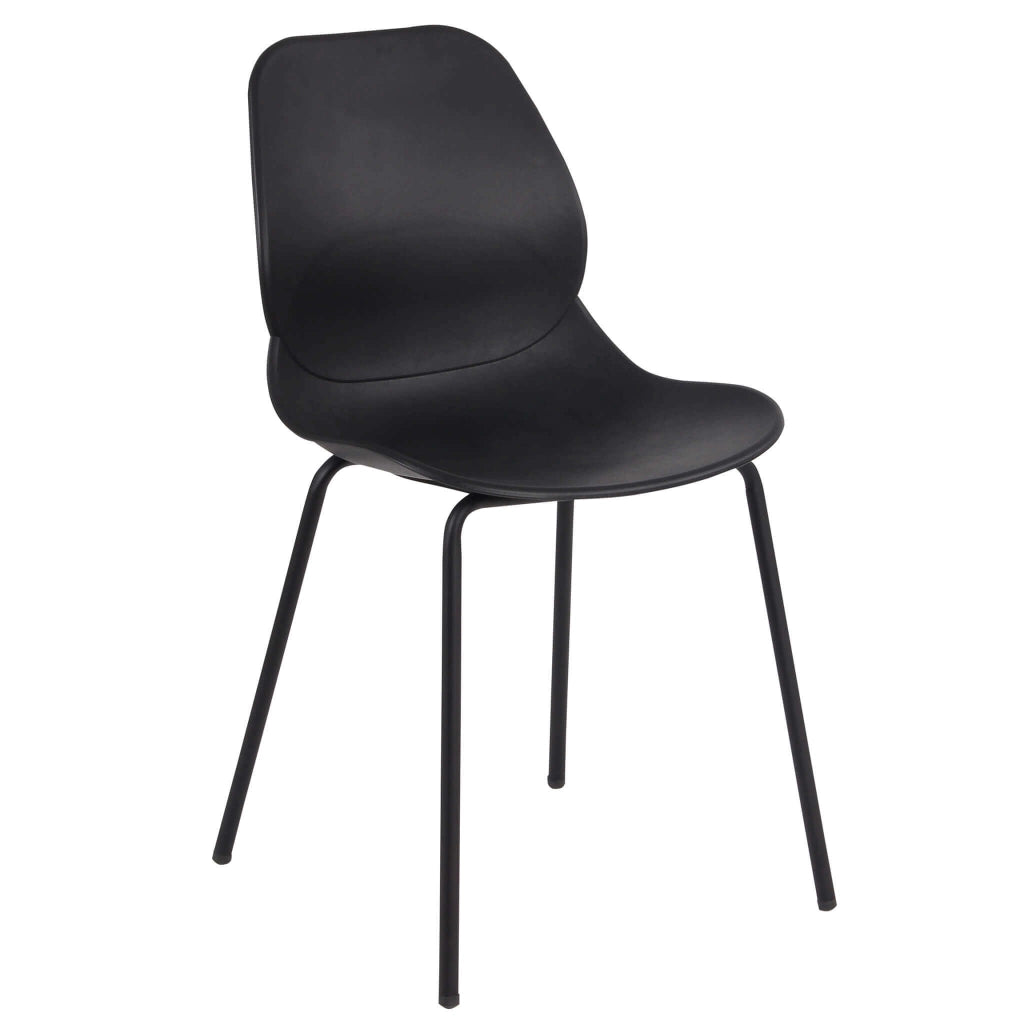 SEDIA STOCCARDA IN PLASTICA DI COLORE NERO 46 X 54 X H84 CM