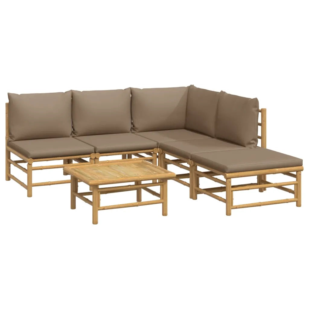 Set Salotto da Giardino 6pz con Cuscini Tortora BambÃ¹cod mxl 76347