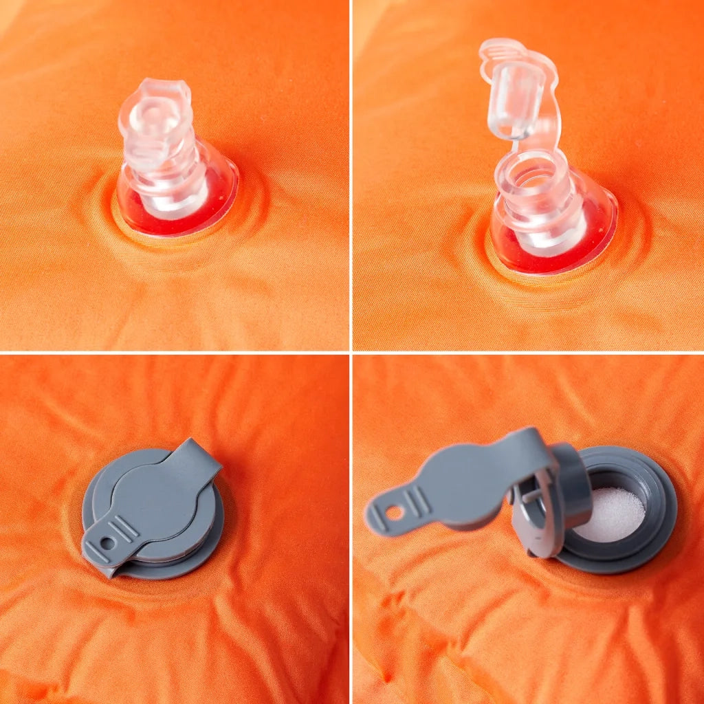 Materasso Campeggio Autogonfiabile Cuscini 1 Persona Arancio