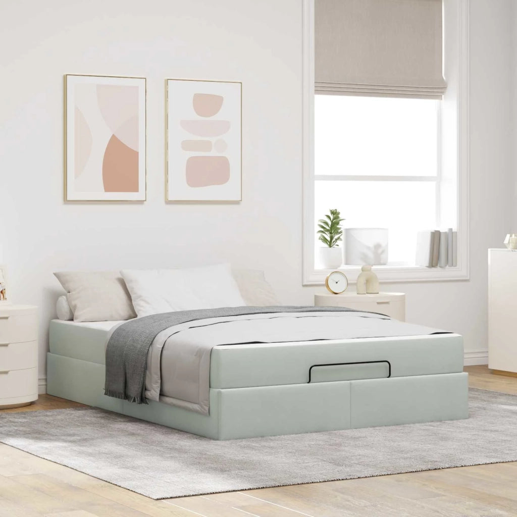 Struttura letto con materasso 2 pcs Grigio chiaro Velluto 3399564