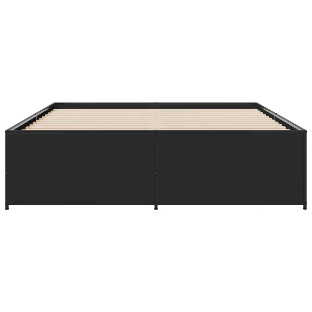 Giroletto Nero 150x200 cm in Legno Multistrato e Metallo