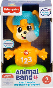 Animal Band - Rino il Volpino Impariamo gli Opposti, volpe interattiva per l`apprendimento con movimento, luci multicolo