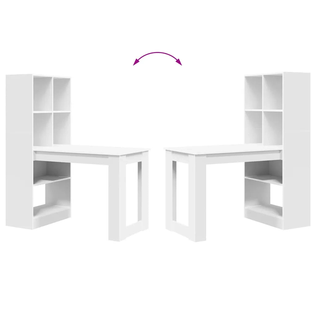 vidaXL Scrivania Bianco 122 x 67 x 145 cm Legno multistrato