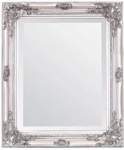 Specchio da parete vintage in stile barocco francese - 50 cm x 60 cm (argento antico)