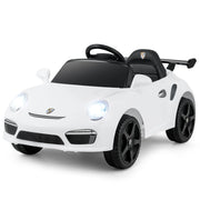 Auto a elettrica bambini 12v porsche con licenza ufficiale, Auto elettrica telecomando musica luci led Bianco-Macchinine giocattoli