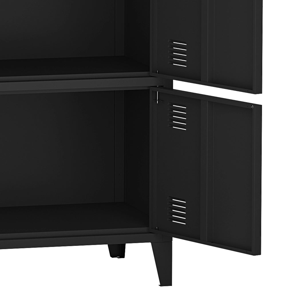 Armadio Hamina Mobile in Acciaio per Archivio 113 x 80 x 40 cm Nero [en.casa]