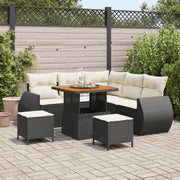 Set Divano da Giardino 8 pcs Nero polyrattan