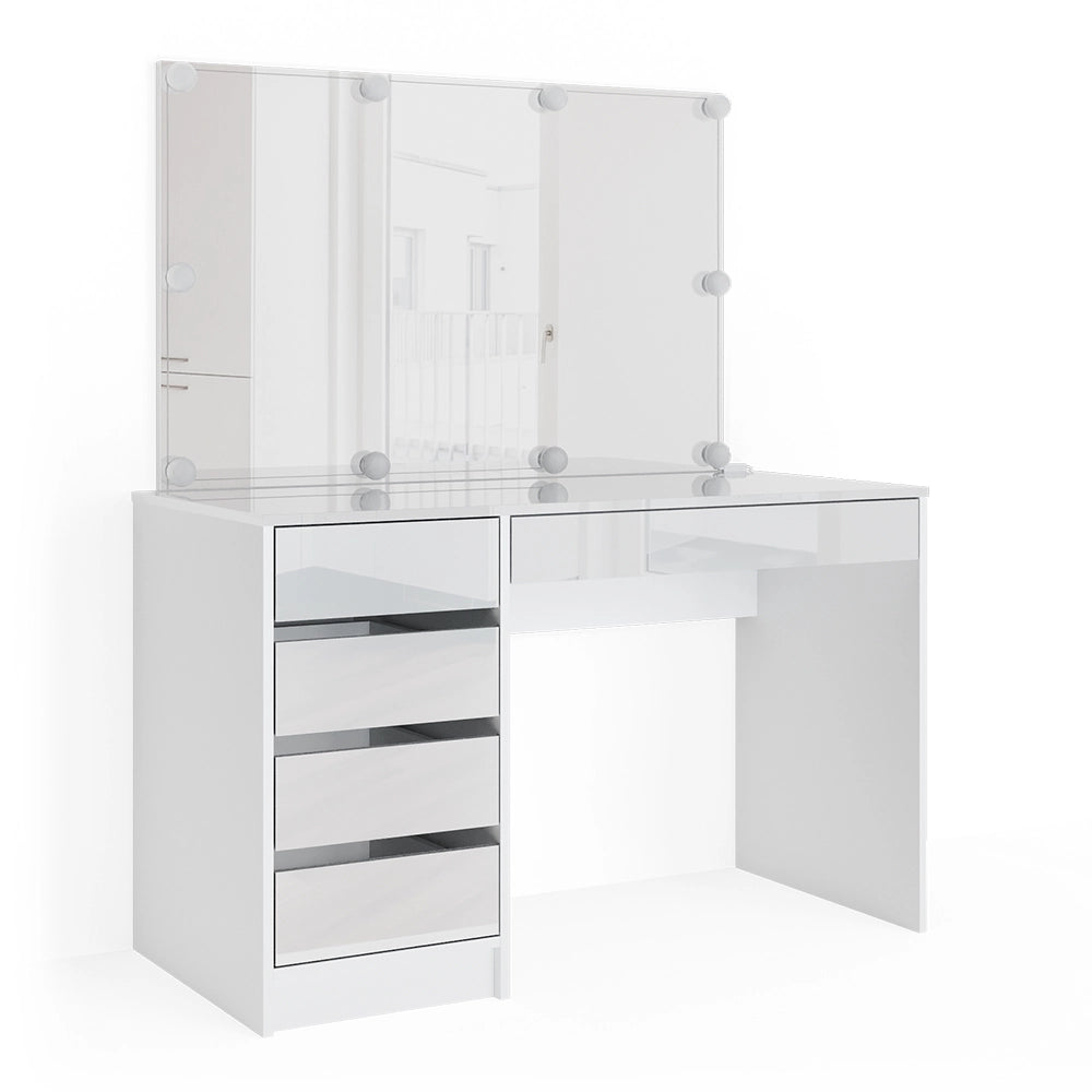 Vicco Tavolo da toeletta Bianco 55 cm con illuminazione a LED