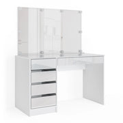 Vicco Tavolo da toeletta Bianco 55 cm con illuminazione a LED
