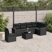 Set Divani da Giardino con Cuscini 7pz Nero Polyrattancod mxl 88018