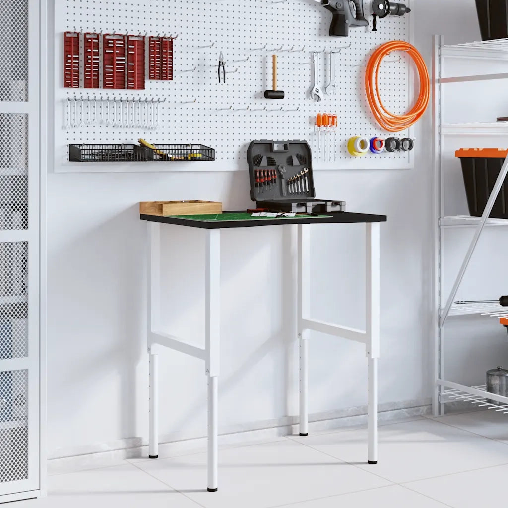 vidaXL Banco Lavoro Marrone Scuro 80x60x(71,5-98) cm Legno di Rovere
