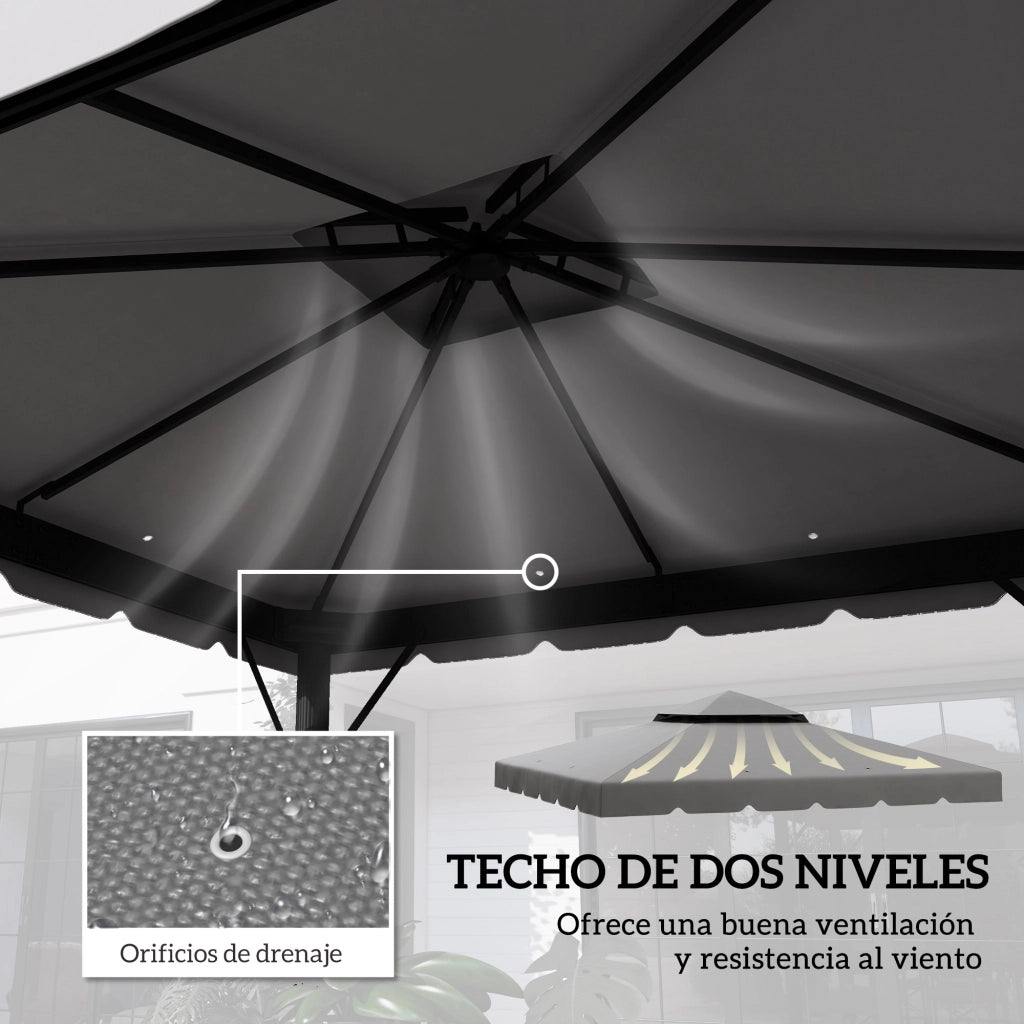 Copertura per gazebo 3x3 m ¨C zephmum ¨C grigio chiaro