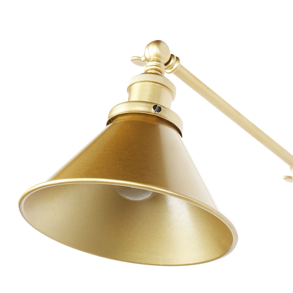 Set di 2 lampade da parete in metallo oro Braccio Orientabile stile Industriale