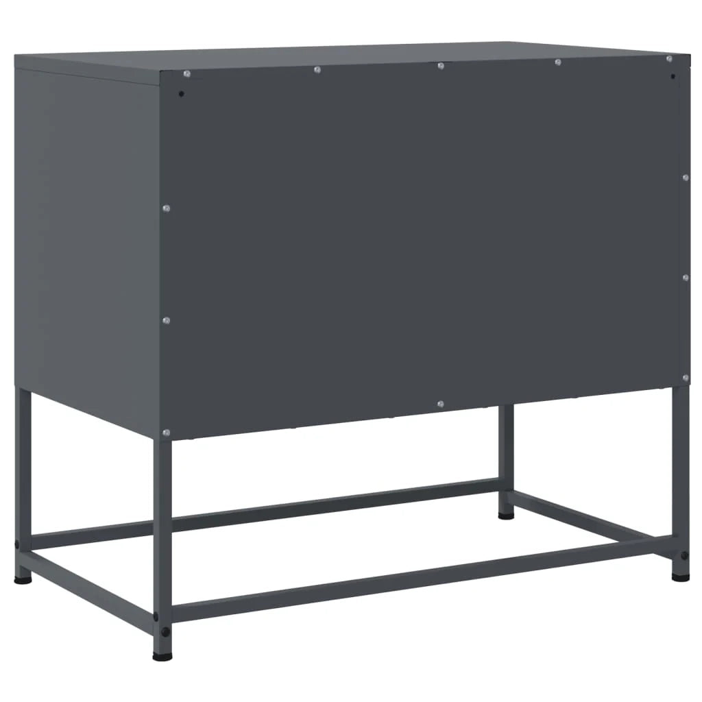 Mobile TV multimediale scaffale TV credenza mobile TV sala da pranzo soggiorno camera da letto antracite 68,5 x 39 x 60,5 cm acciaio antracite 02_0026406