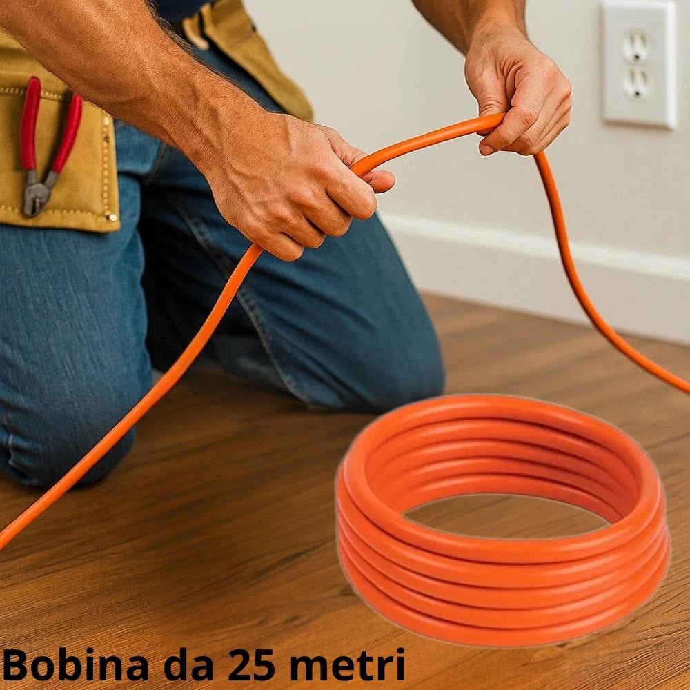 Cavo fror multipolare flessibile antifiamma arancio gommato per impianti *** lunghezza metri 25, sezione conduttore 3...