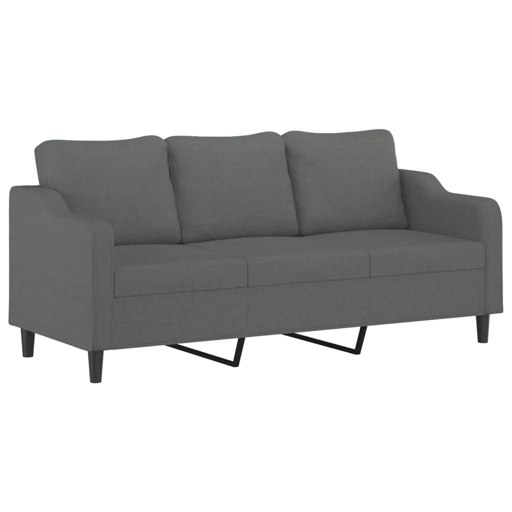vidaXL Set di Divani 4 pz con Cuscini Grigio Scuro in Tessuto