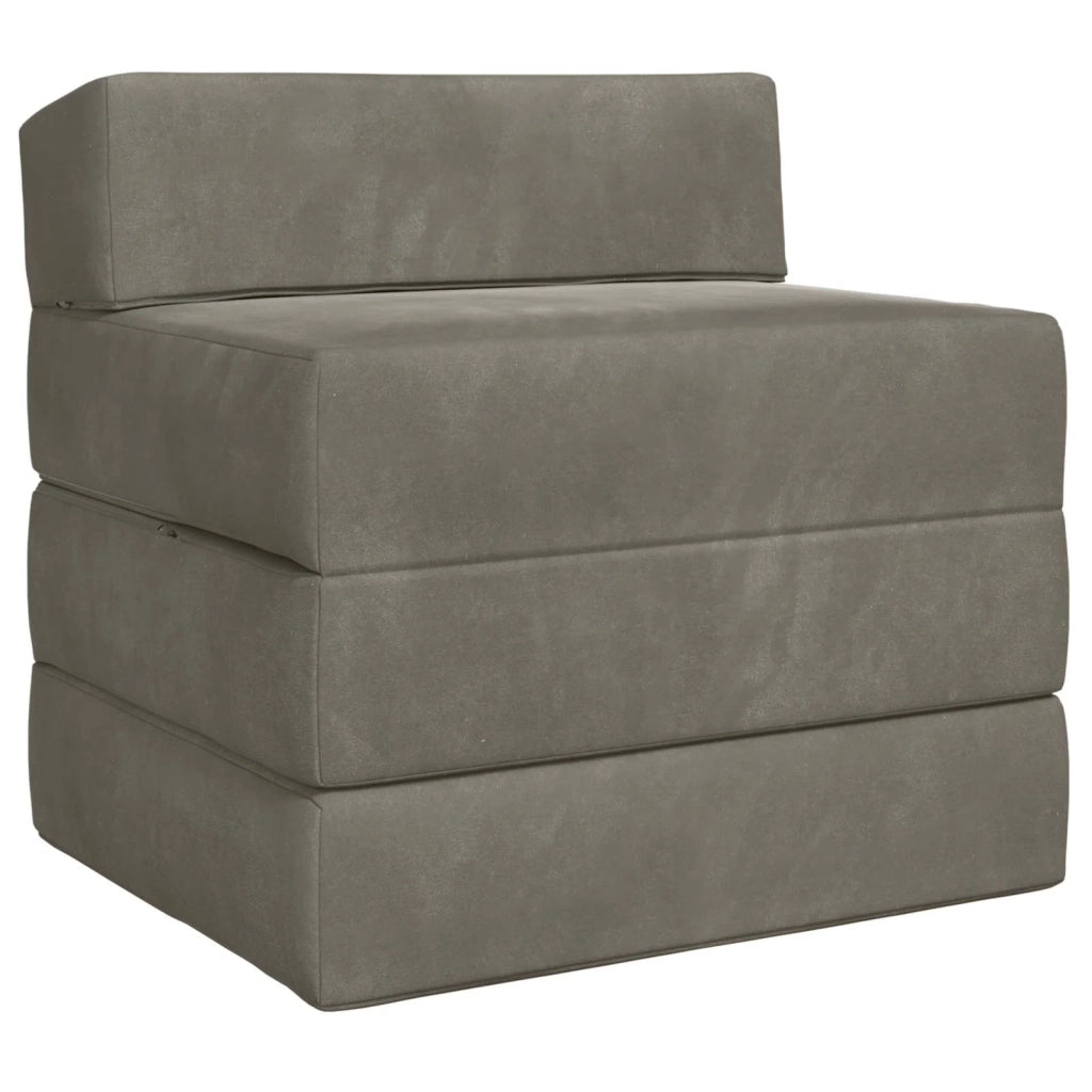 Divano Letto Pieghevole Grigio Chiaro 200 x 70 x 15 cm Velluto 900007
