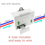 Centralina Ricevitore Wireless 220V 10A Installazione Interruttore Senza Cavi Frequenza 433 MHz