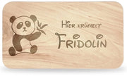 Plank per la colazione per bambini - bella tavola per la colazione in legno con panda per personalizzazione - regali personalizzati per bambini - tavola per la colazione con incisione - regalo per il battesimo/iscrizione alla scuola