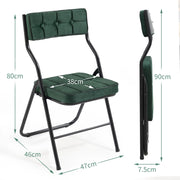 Sedie Pieghevoli con Cuscino Set 2 Pezzi ¨C Xylo ¨C Verde, Seduta Imbottita