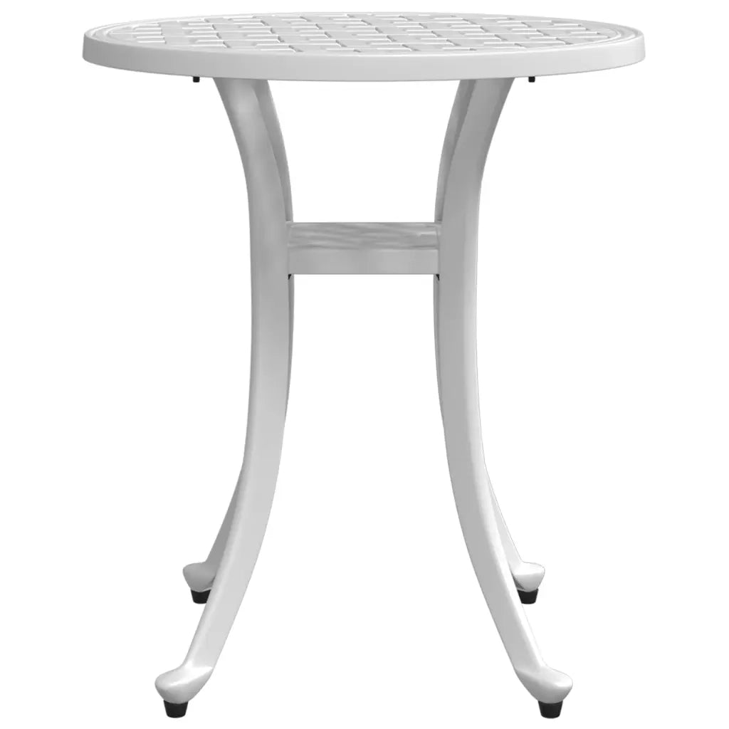 Tavolo da Giardino Bianco Ã˜48x53 cm in Alluminio Pressofuso