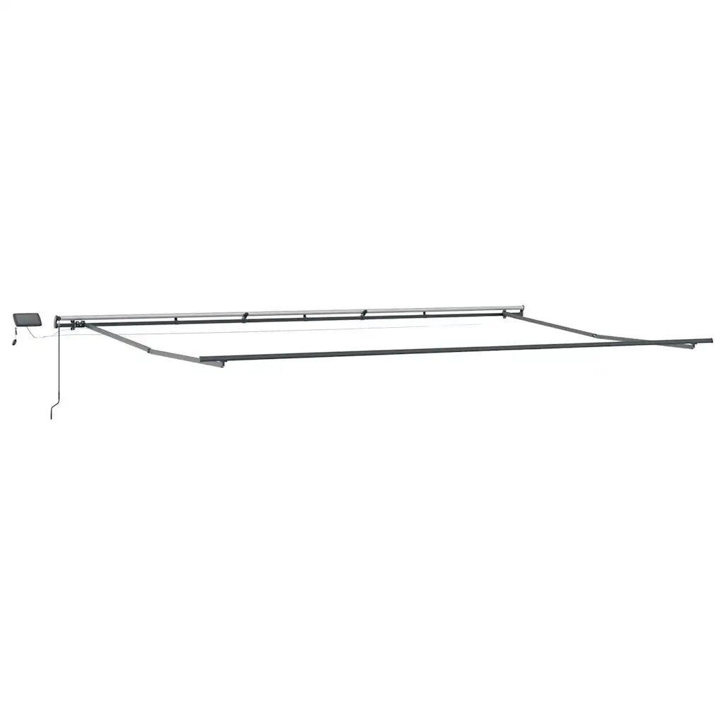 Tenda Retrattile Manuale con LED Antracite e Bianco 600x300 cm 3310244