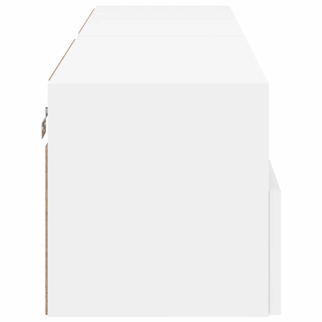 Mobili TV a Parete 2pz Bianchi 60x30x30 cm in Legno Multistrato 836855