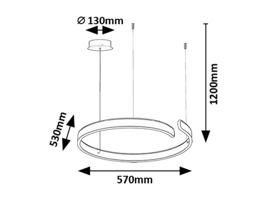 Lampadario Rabalux Silnora nero tondo LED 35W CCT variabile