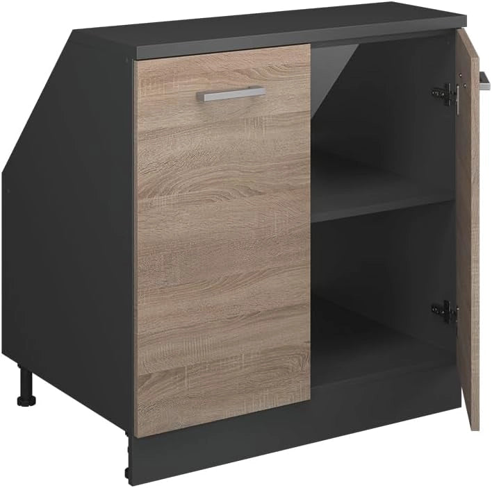 Mobile sottotetto Rion, Sonoma, 80 x 81.6 cm con 2 porte, carcassa 60 cm profondità, adatto per il salvaspazio sotto tetti spioventi