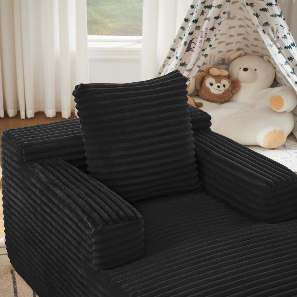 DIVANO Chaise longue in velluto a coste nero