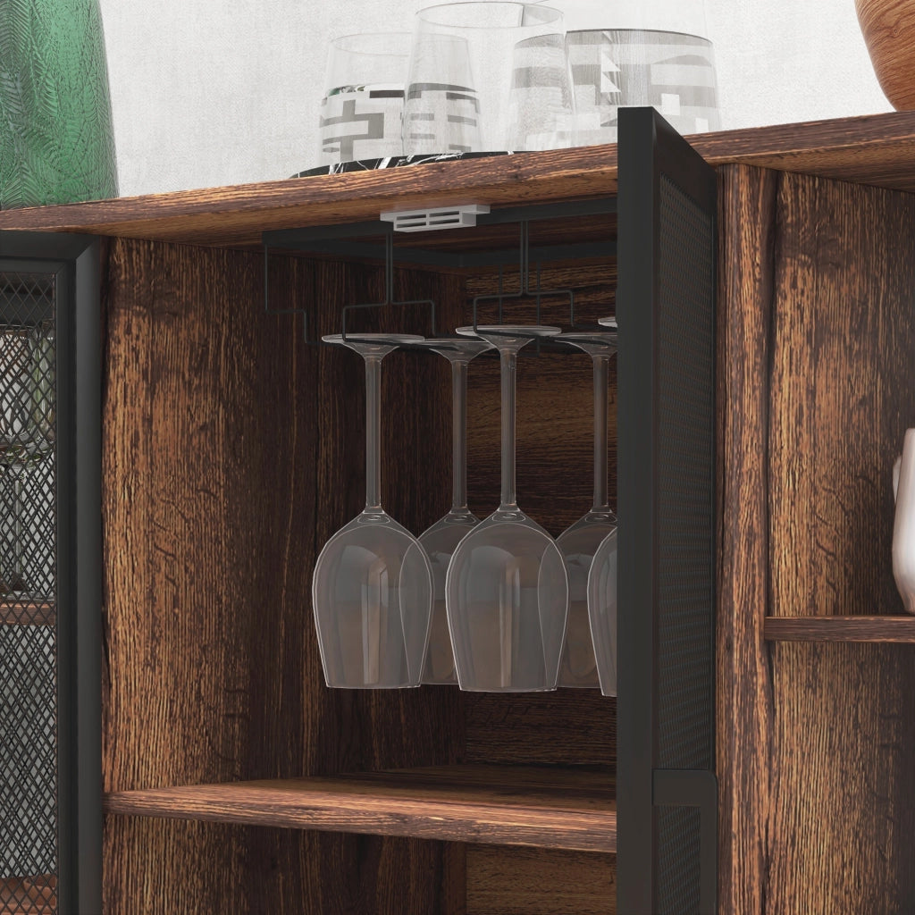 Credenza Rustica con Ripiani Aperti ¨C zephmum ¨C 120x40x76 cm Marrone