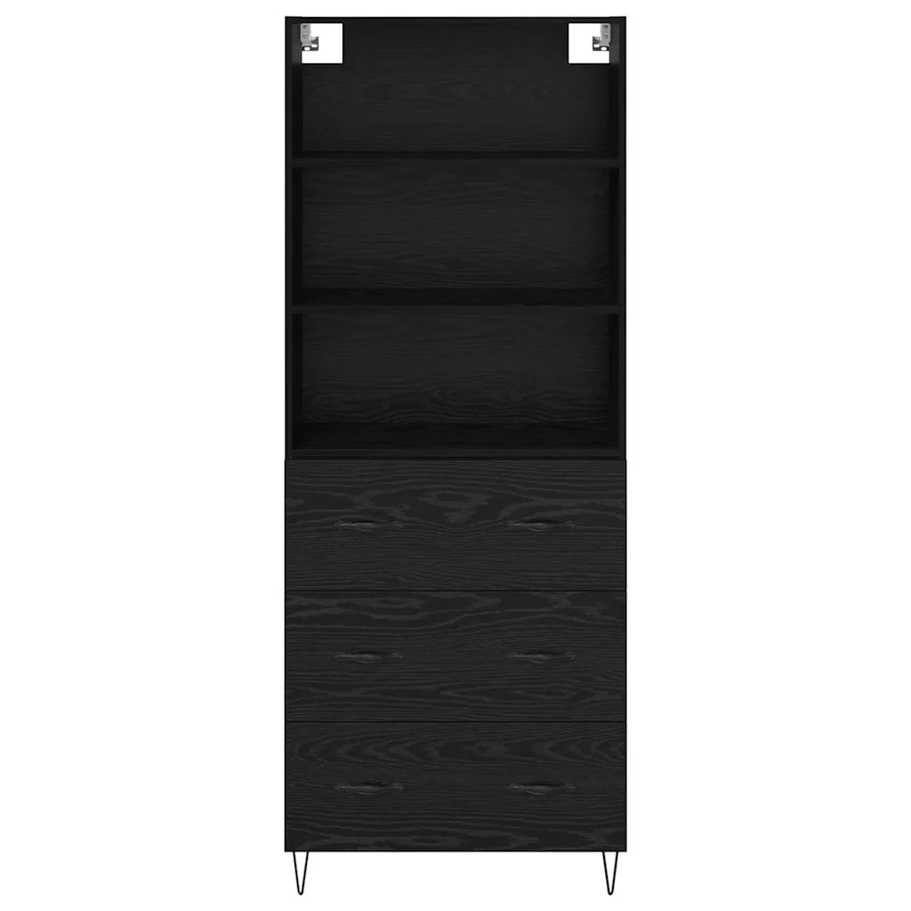 Credenza con cassetto 2 pcs Rovere Nero Legno multistrato 3416154