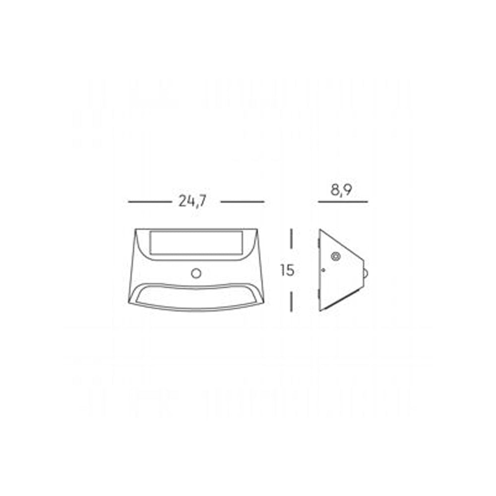 Applique Da Esterno Sunny Alluminio E Termoplastica Grigio Led 1,7W 4000K
