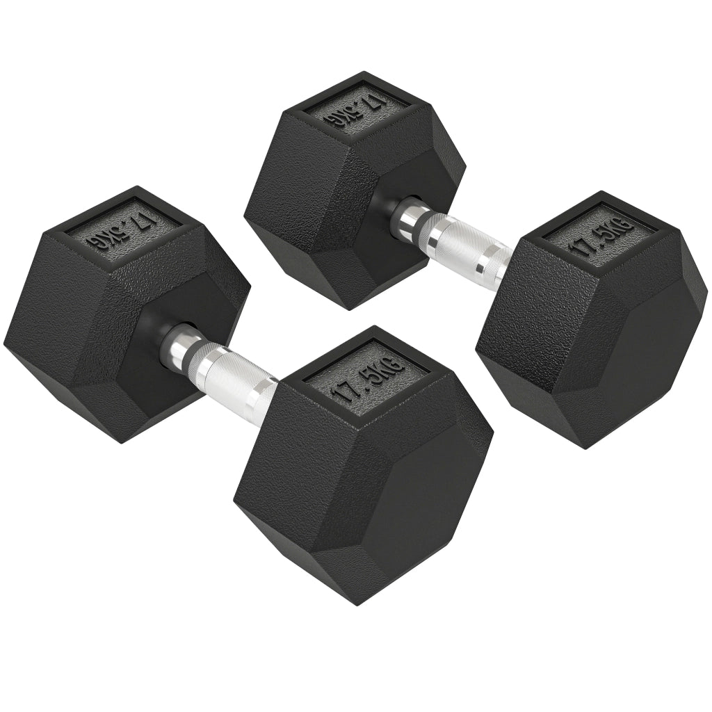 Set Manubri 2x17,5 kg ¨C zephmum ¨C Antiscivolo, Metallo, Nero