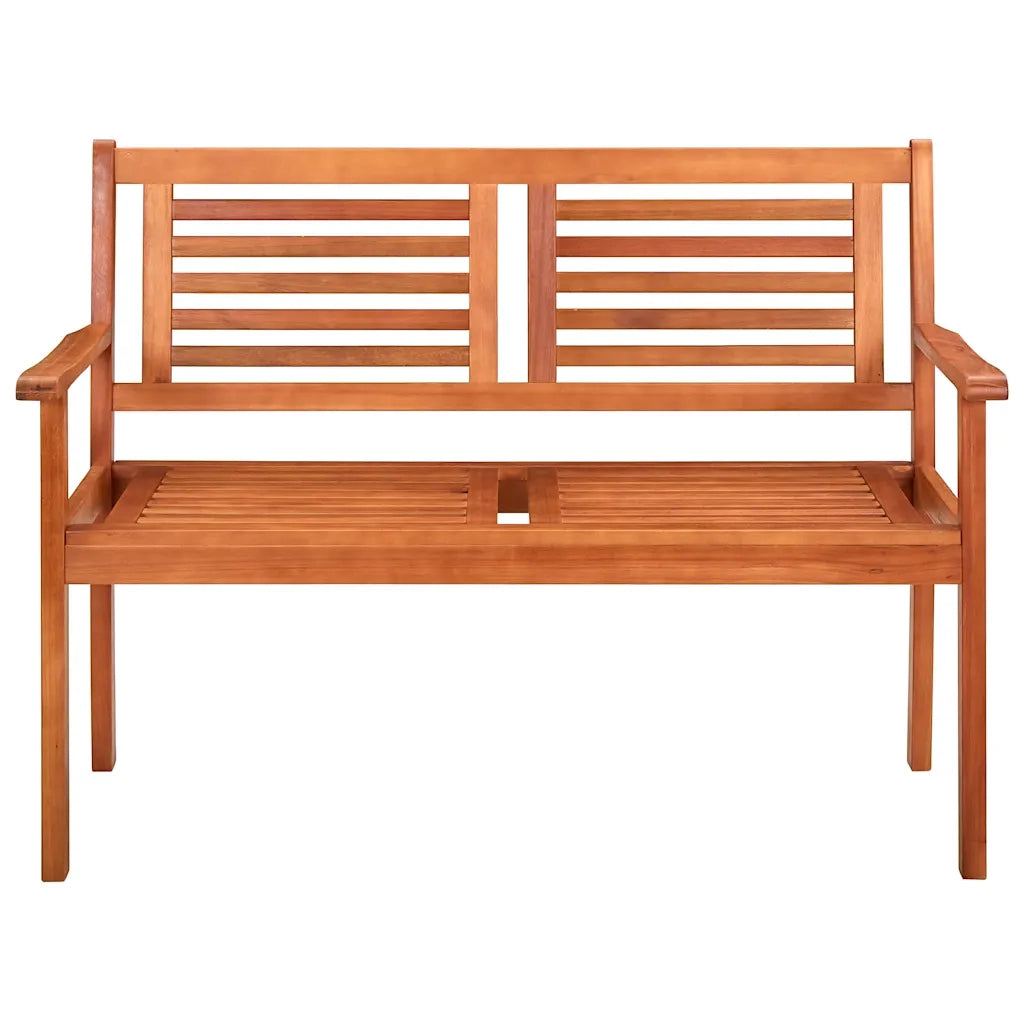 Panchina da Giardino 2 Posti e Cuscino 120cm Massello Eucalipto 3060983